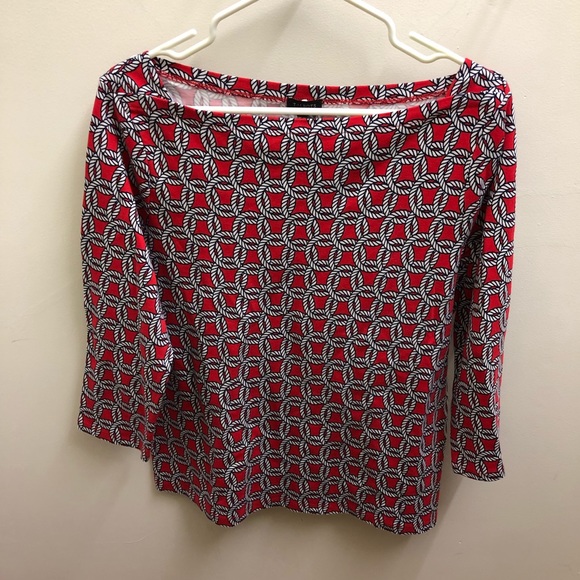 Talbots Tops - Talbots Nautical Red Mid Sleeve Top